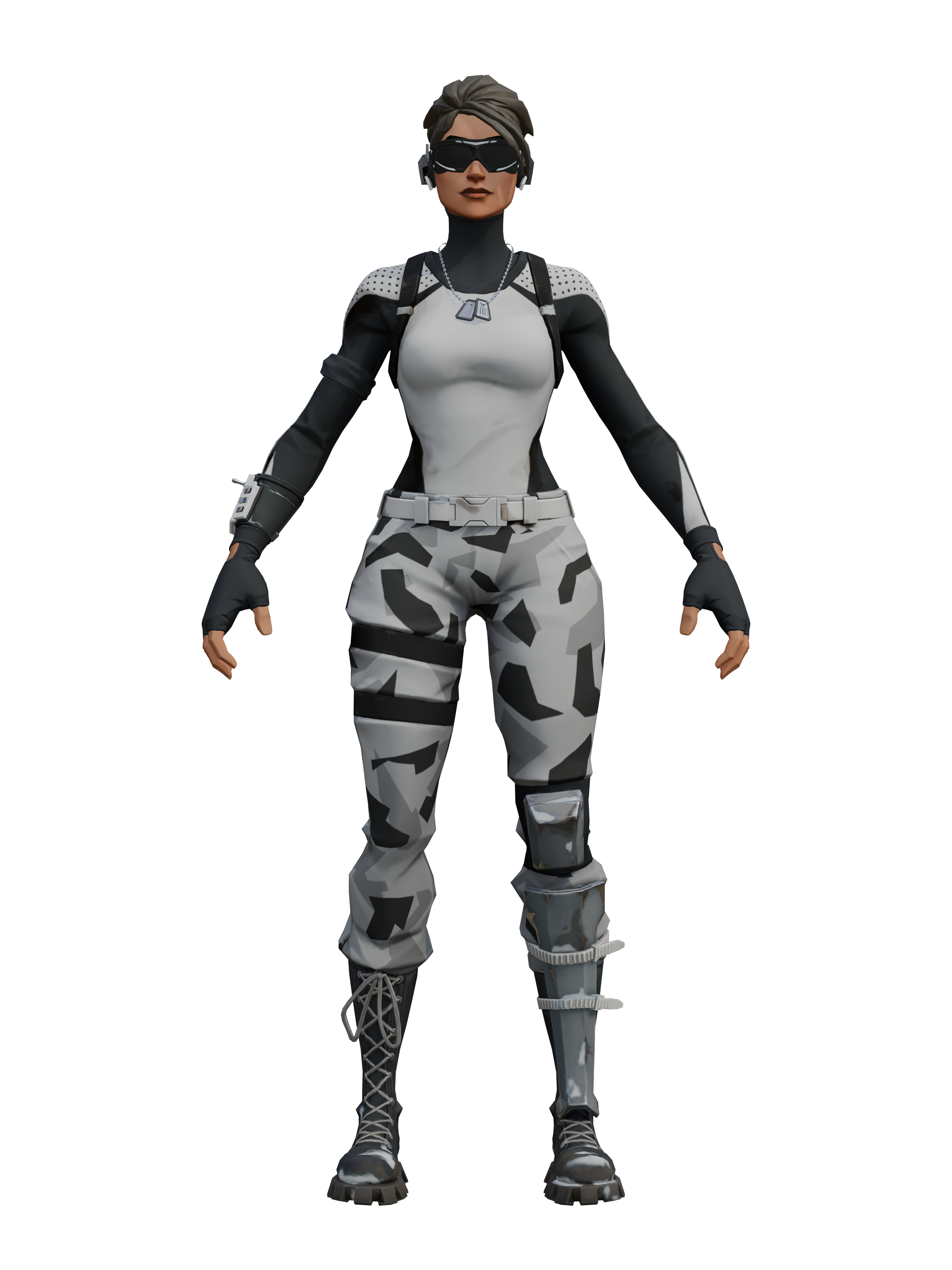 Asesina ártica, render 4K transparente
