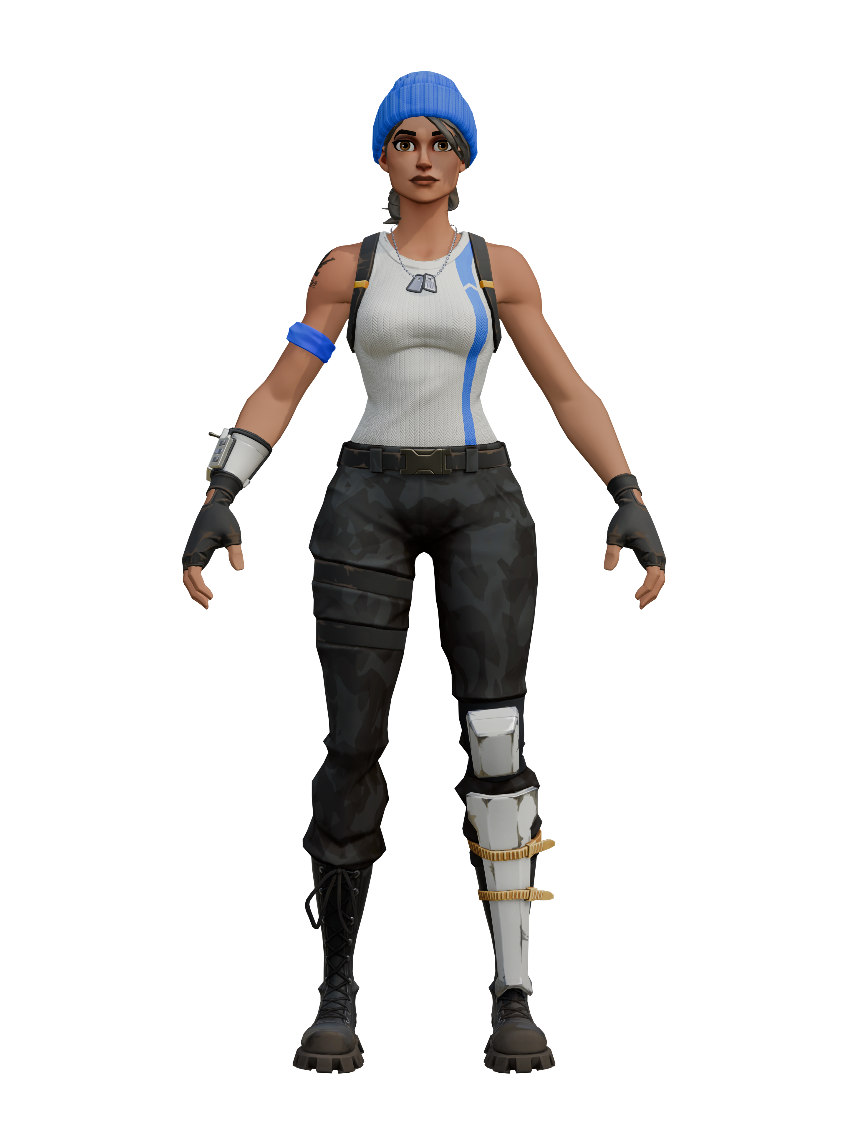 Líder del equipo azul, render 4K transparente