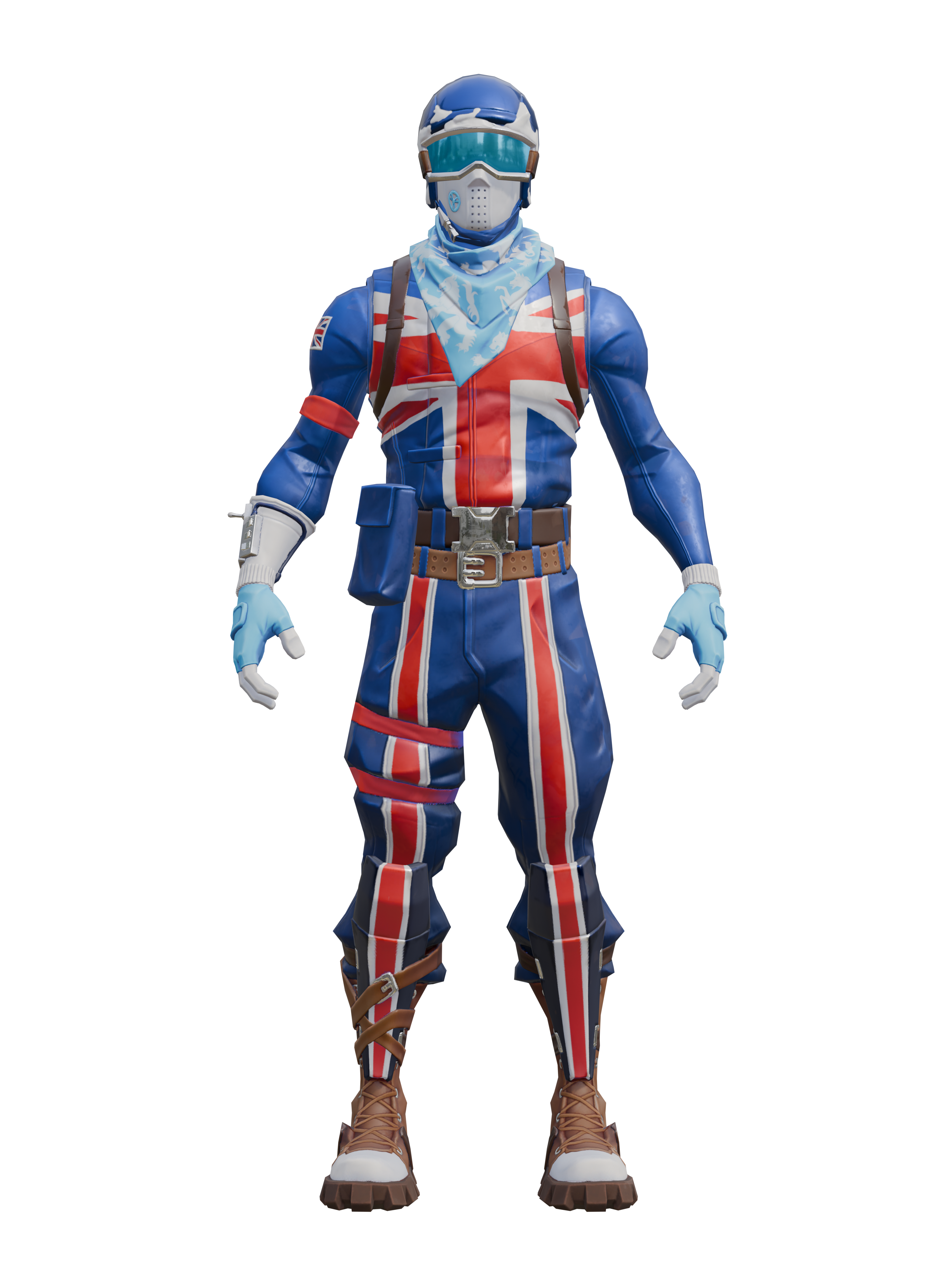 Skiprofi GB, transparenter 4K-Render