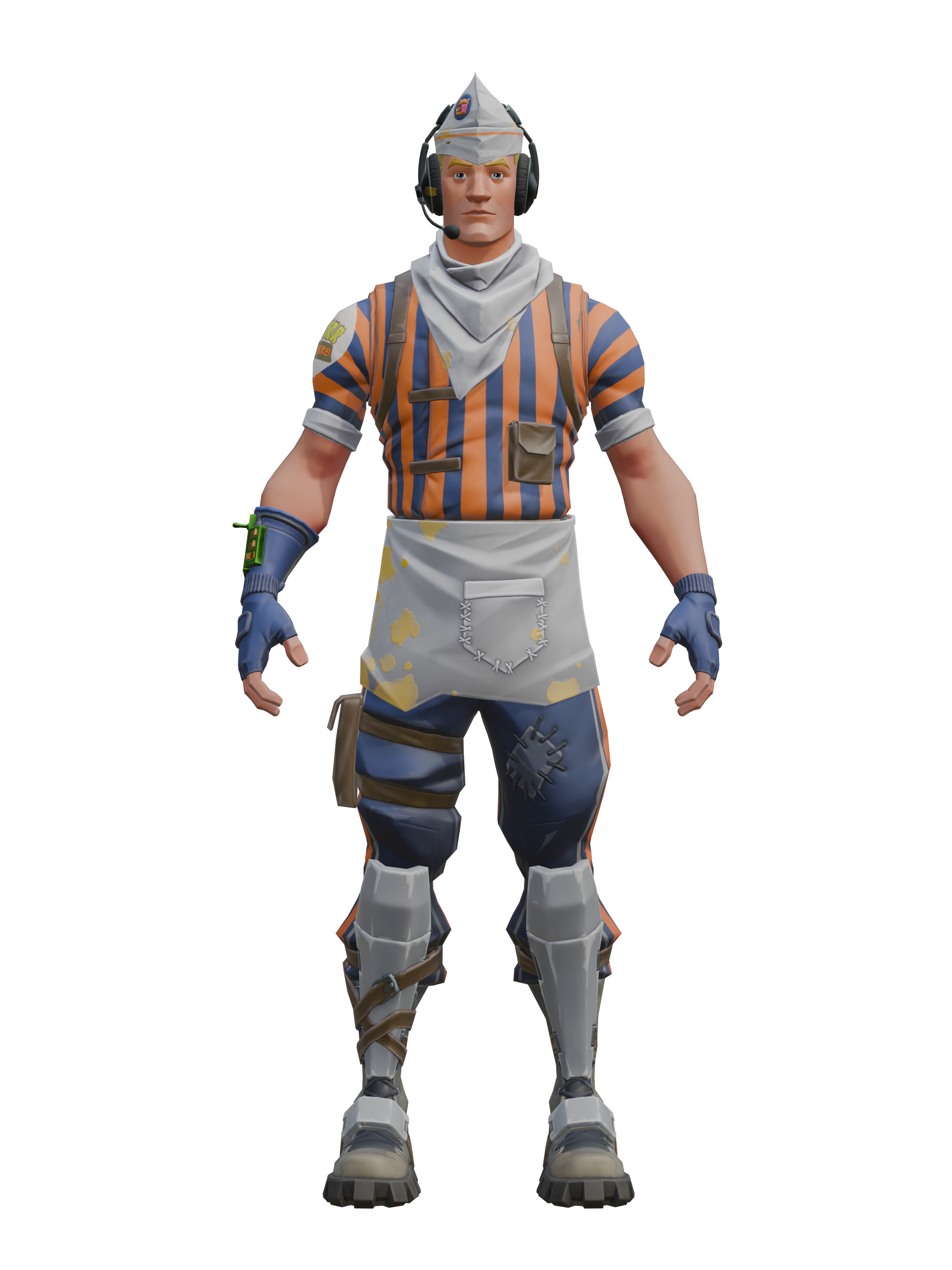 Grillgeneral, transparenter 4K-Render