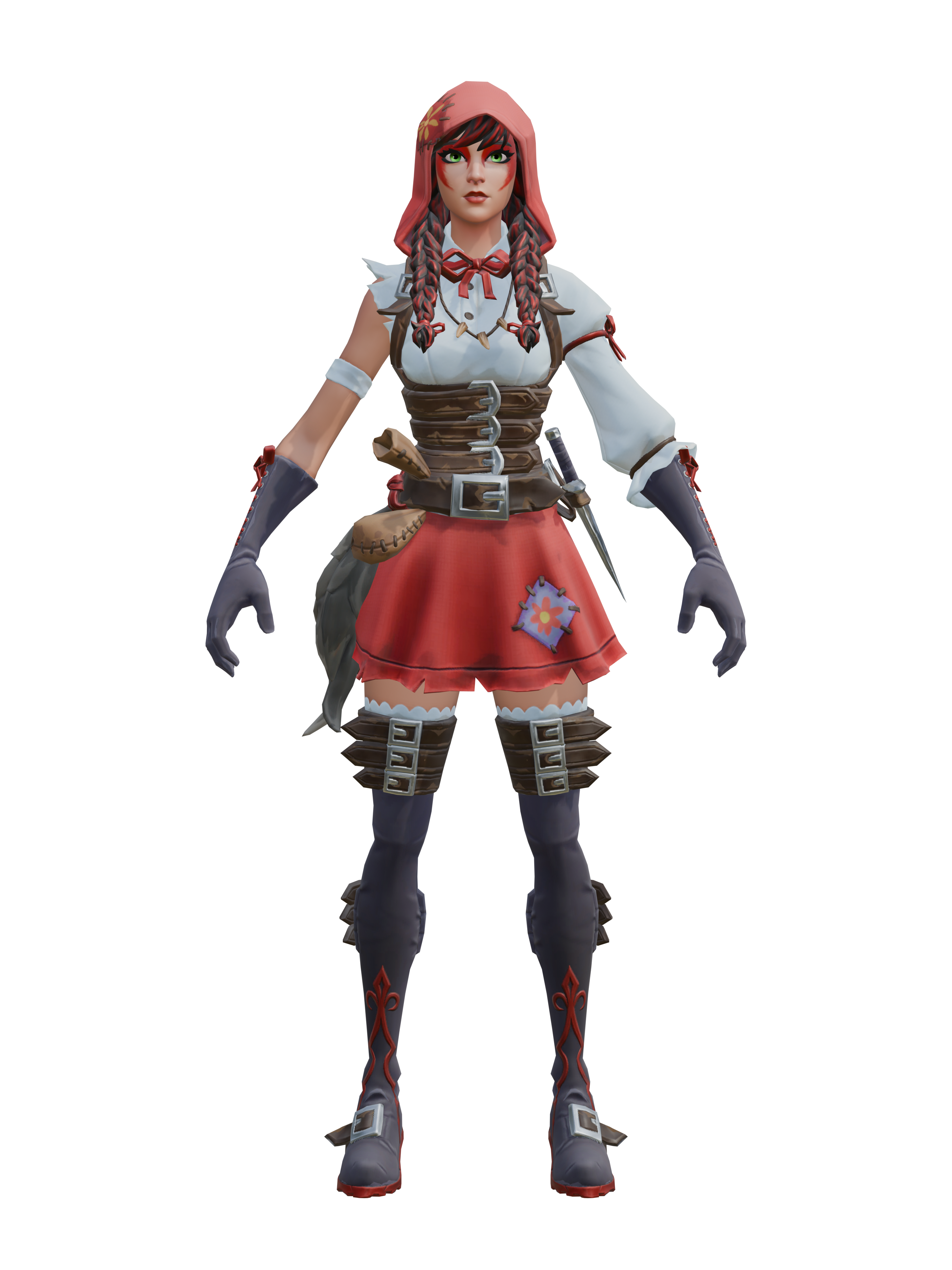 Rotkäppchen, transparenter 4K-Render