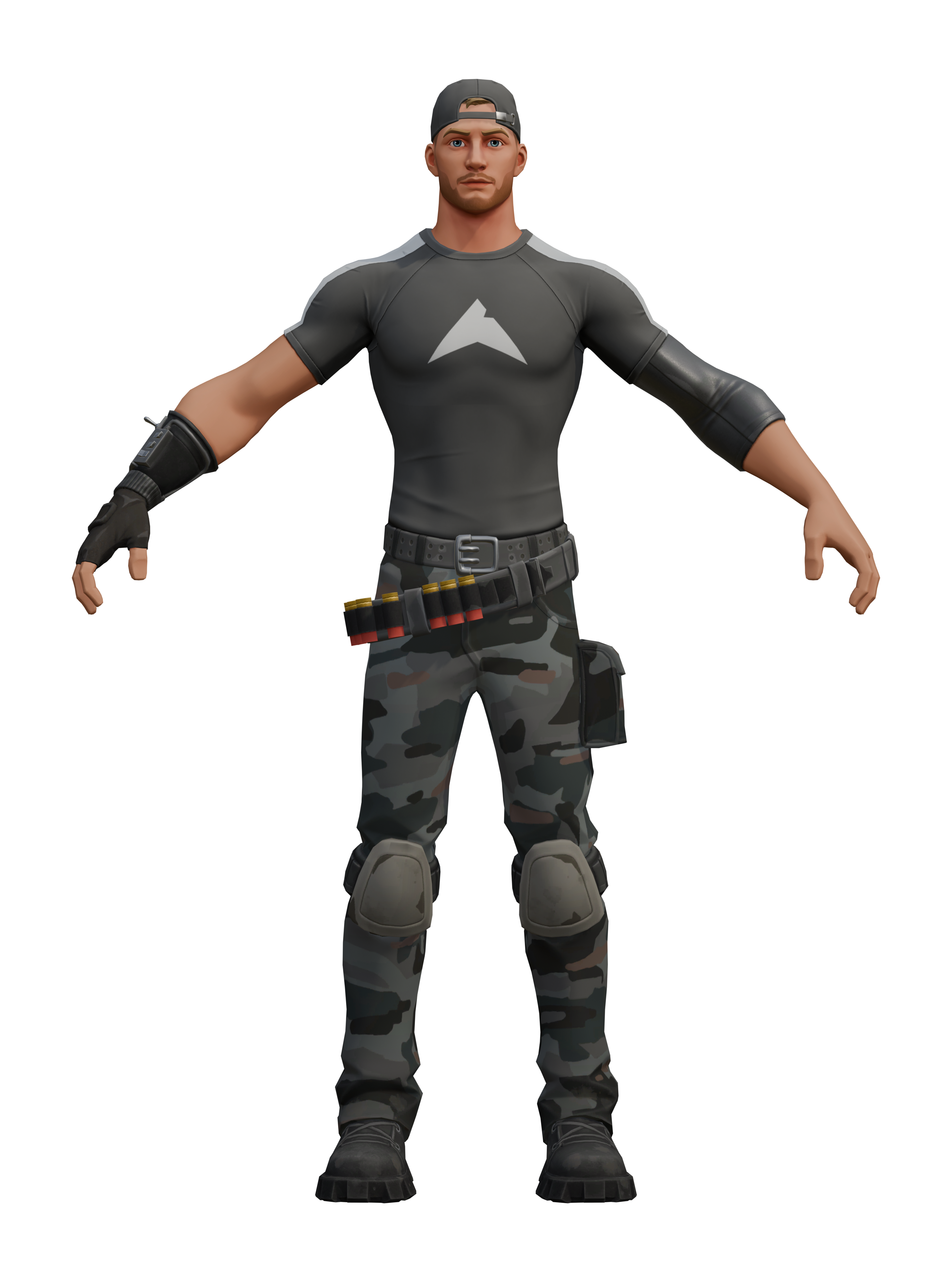Púgil marcado, render 4K transparente