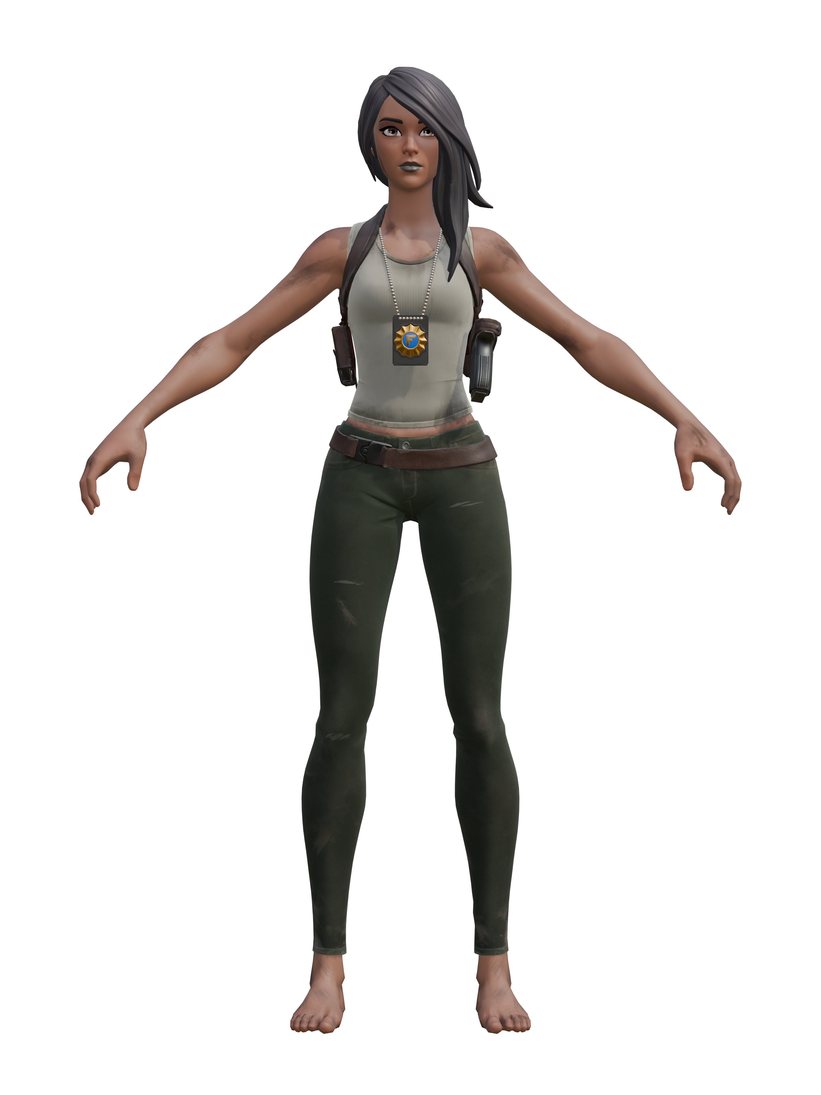 Pies descalzos, render 4K transparente