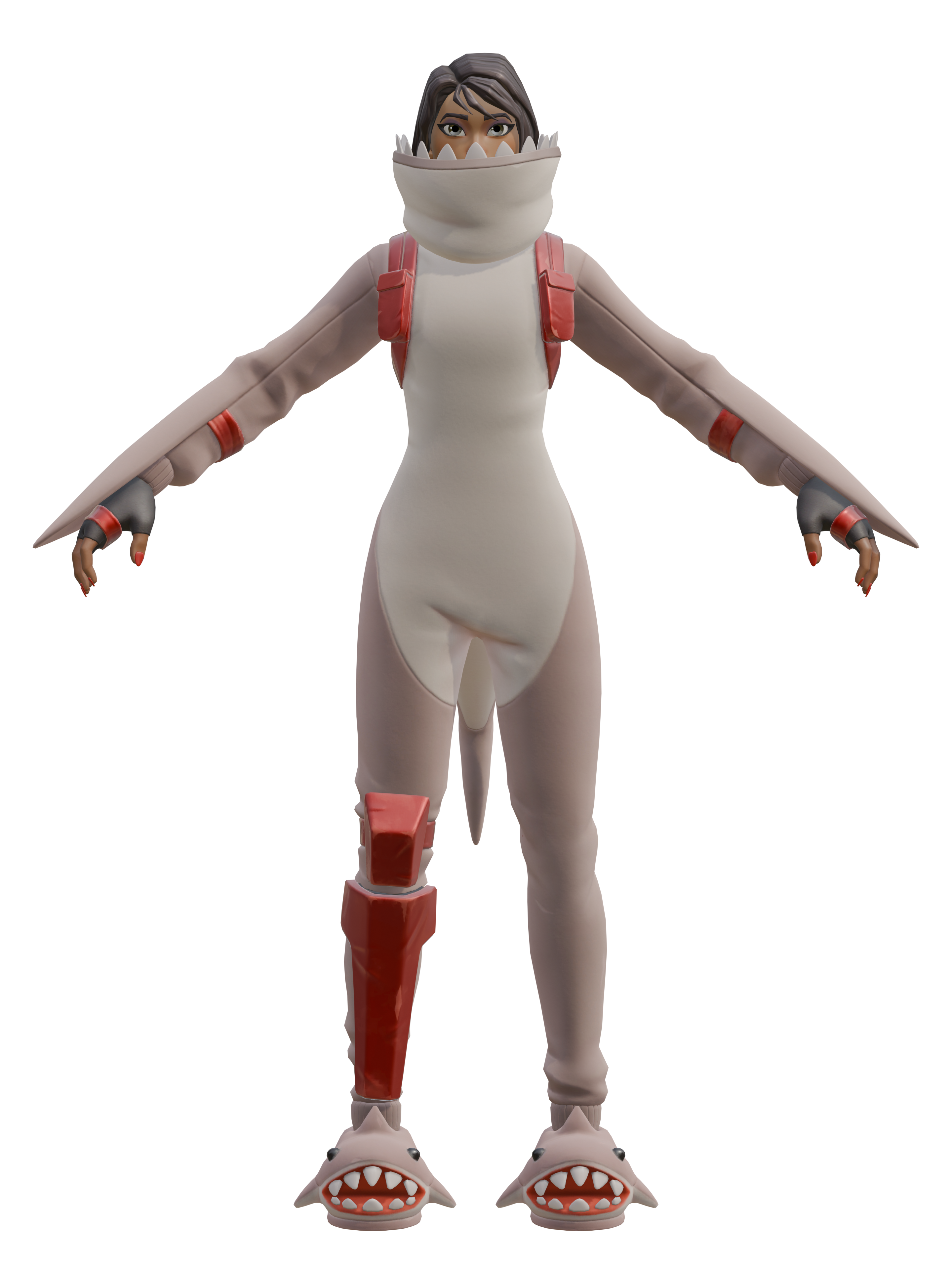 Entspannte Beißerin, transparenter 4K-Render
