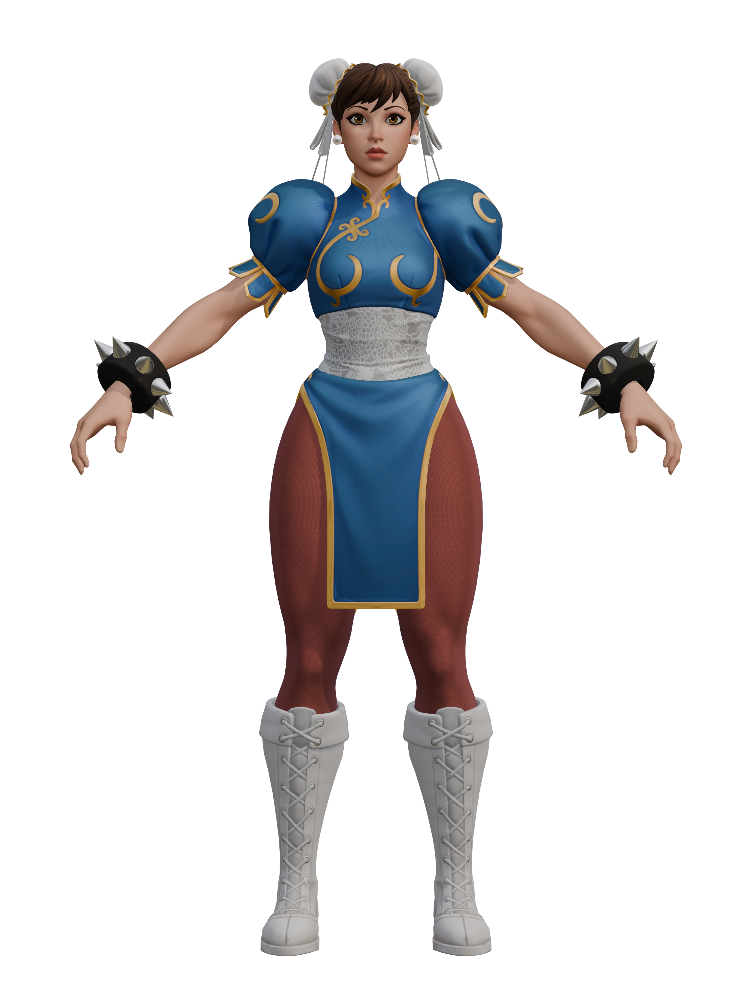 Chun-Li, render 4K transparente