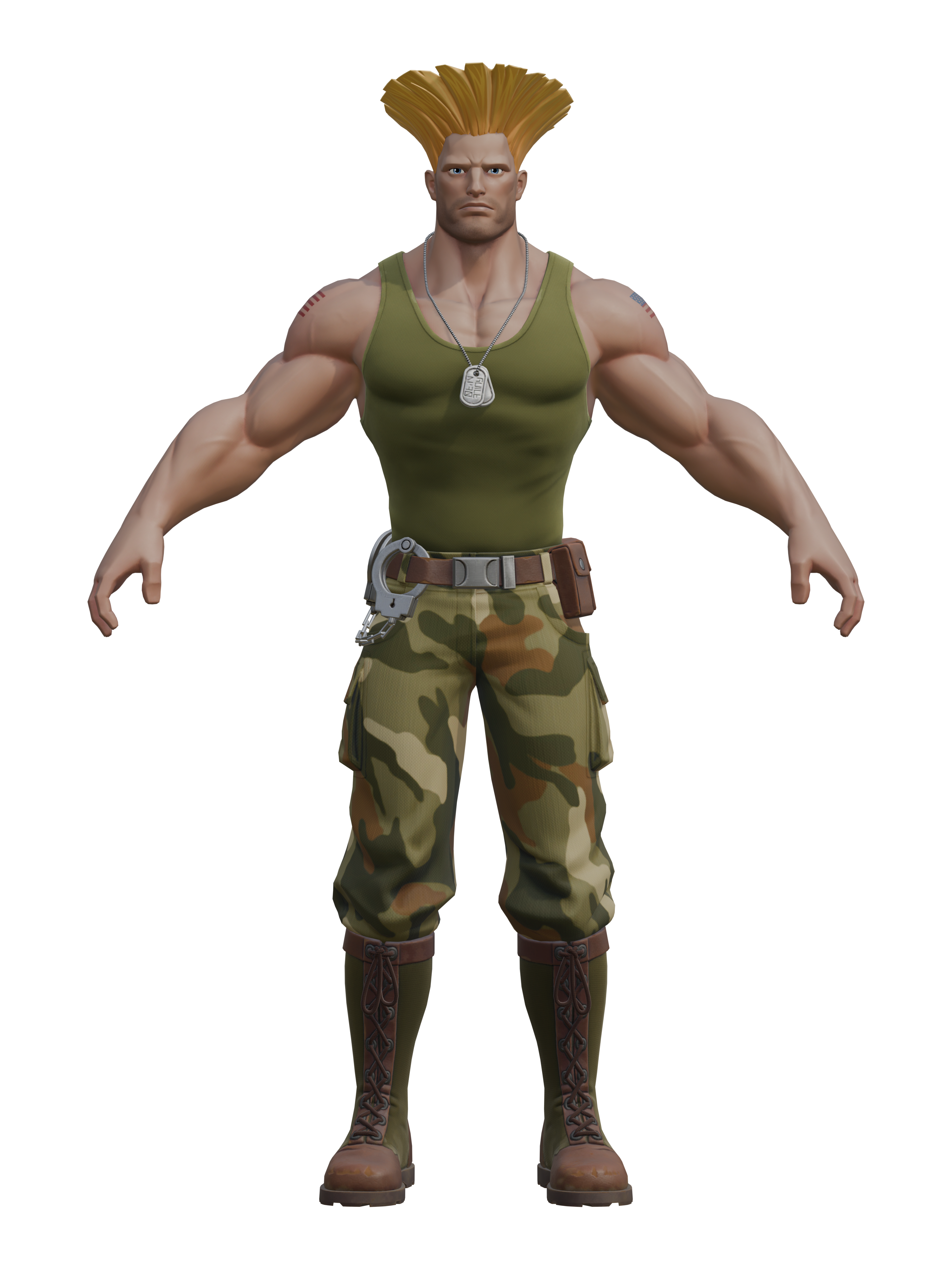 Guile, 4K transparent render