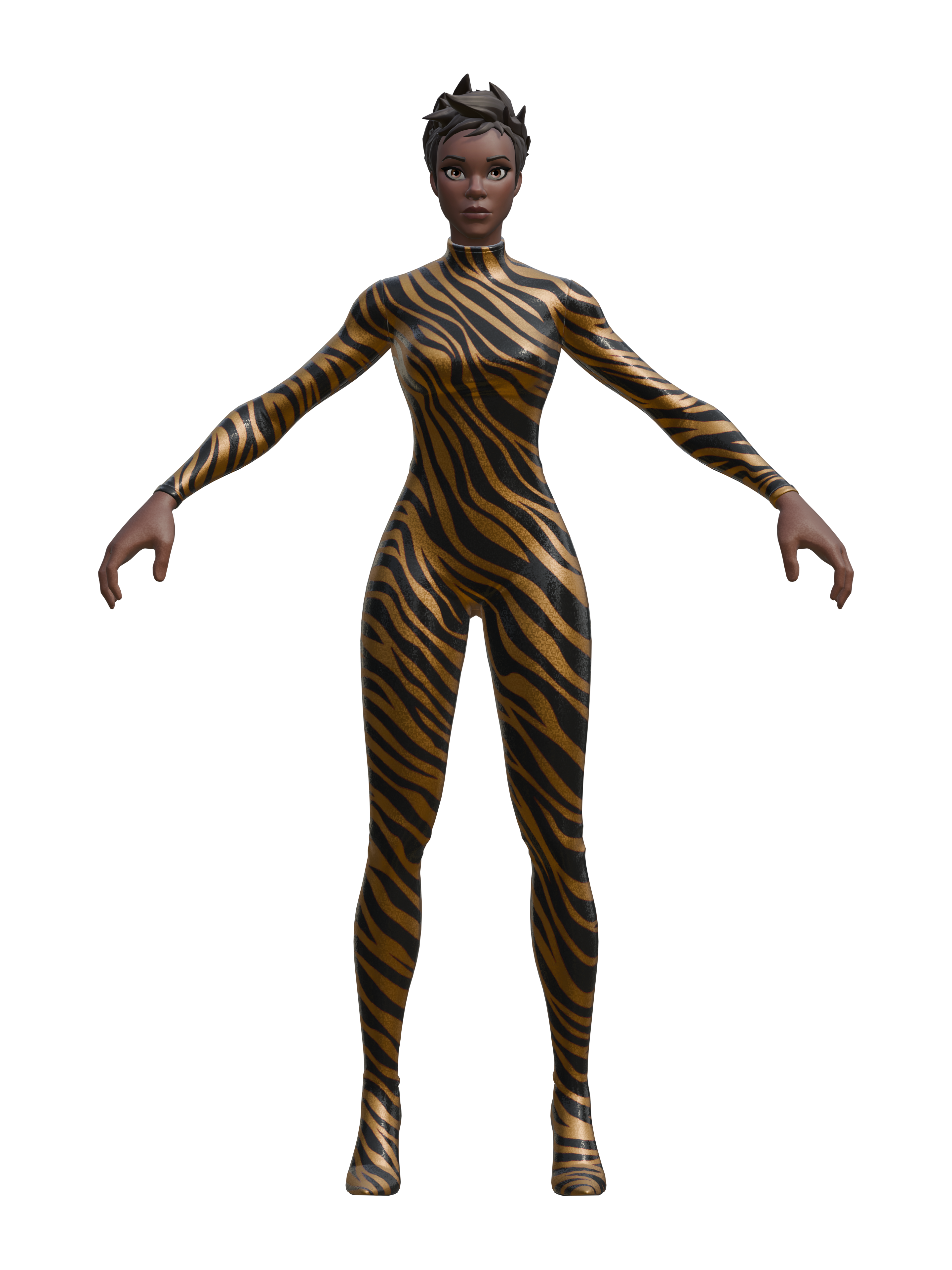Llorona a la moda, render 4K transparente