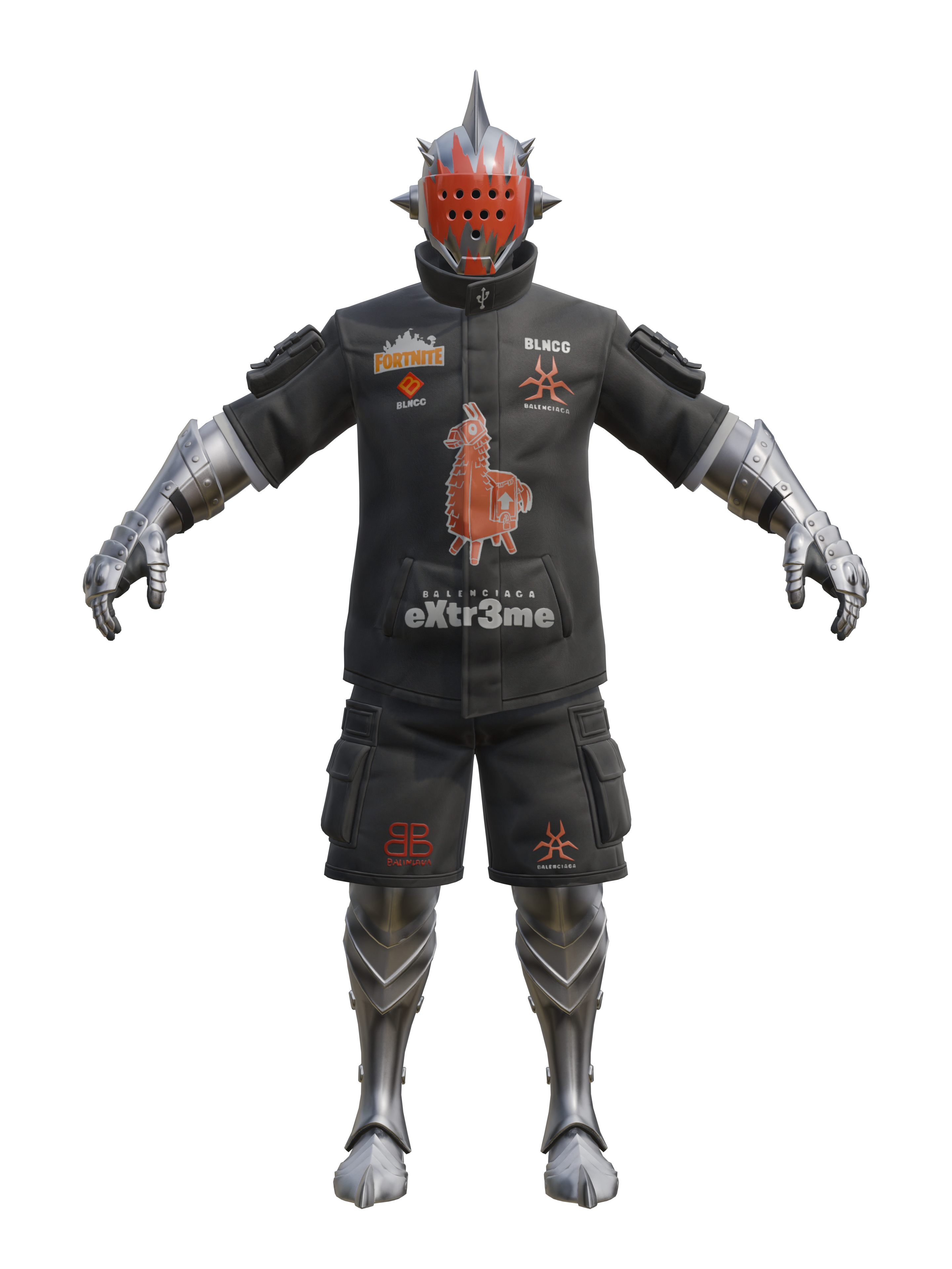 Caballero gamer, render 4K transparente