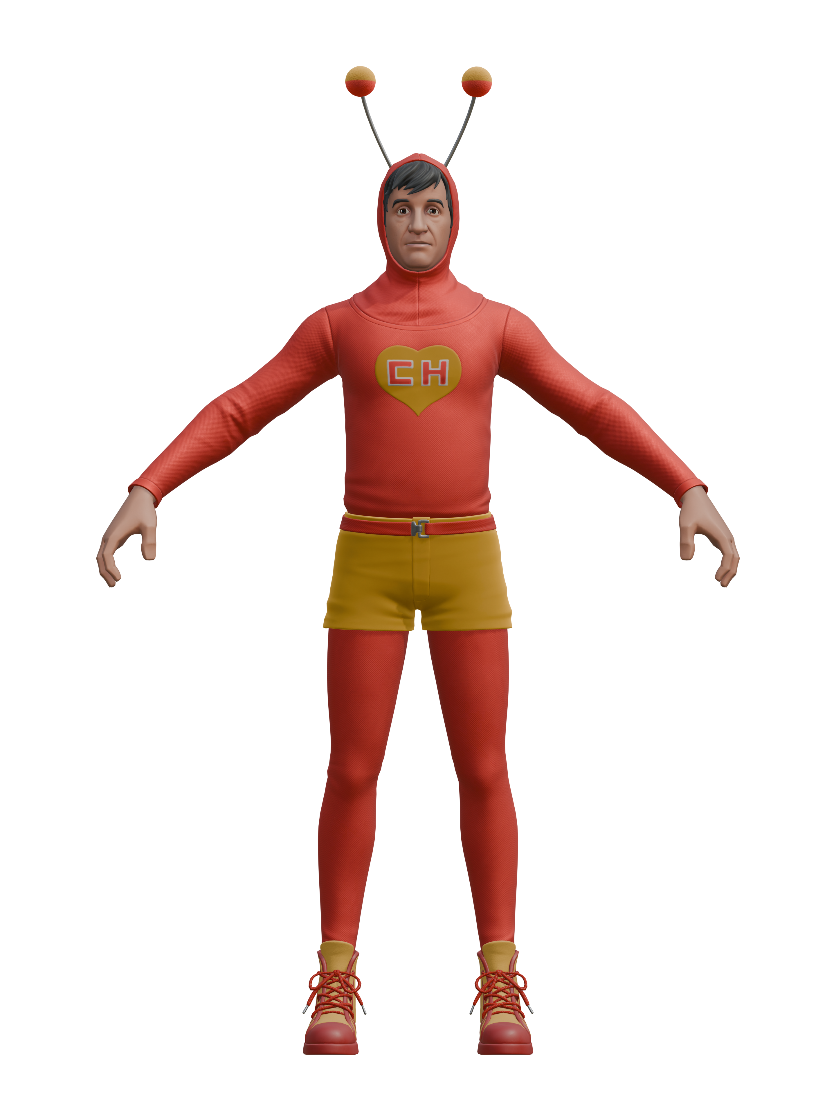El Chapulín Colorado, render 4K transparente