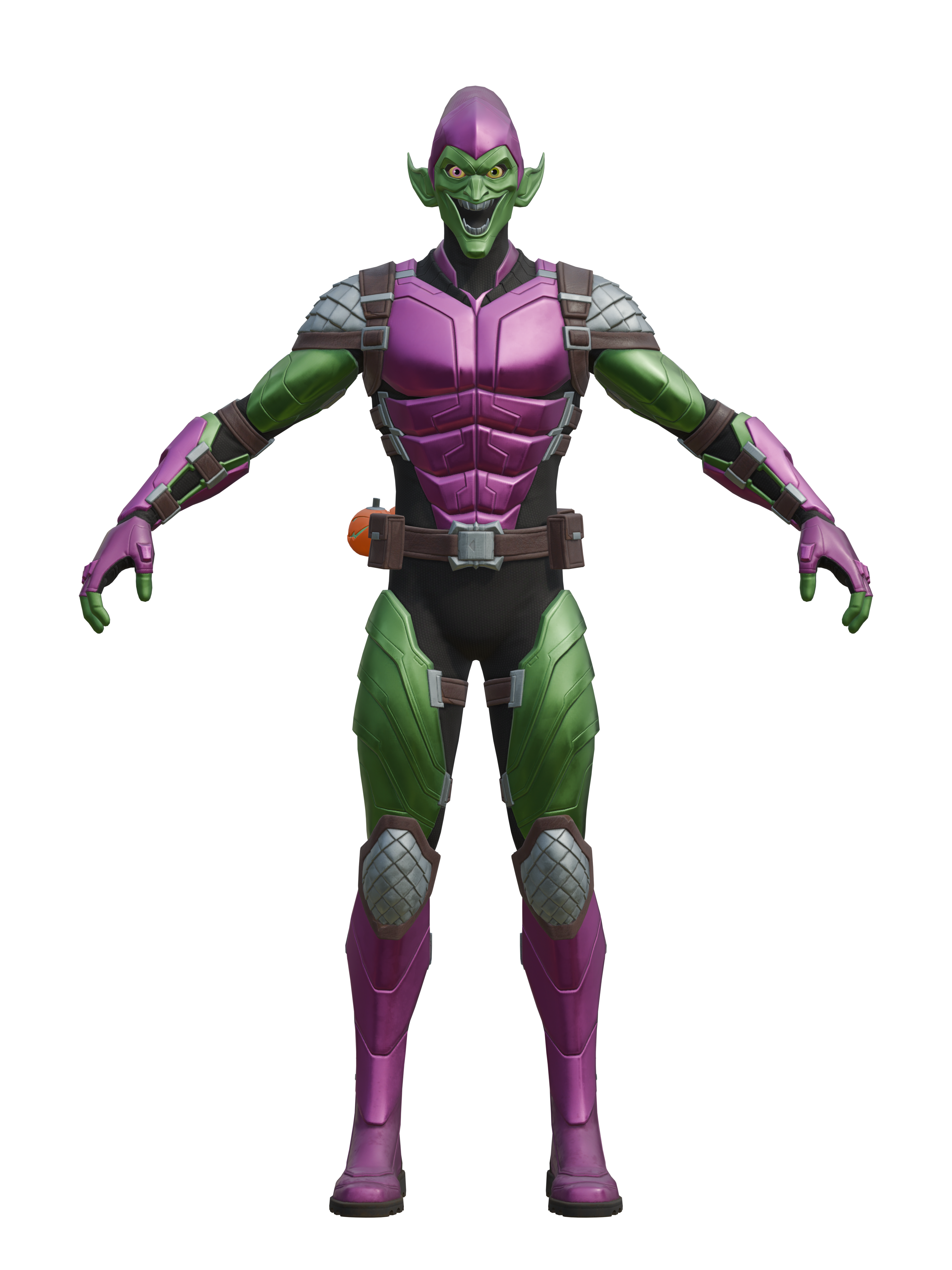 Bouffon vert, rendu 4K transparent