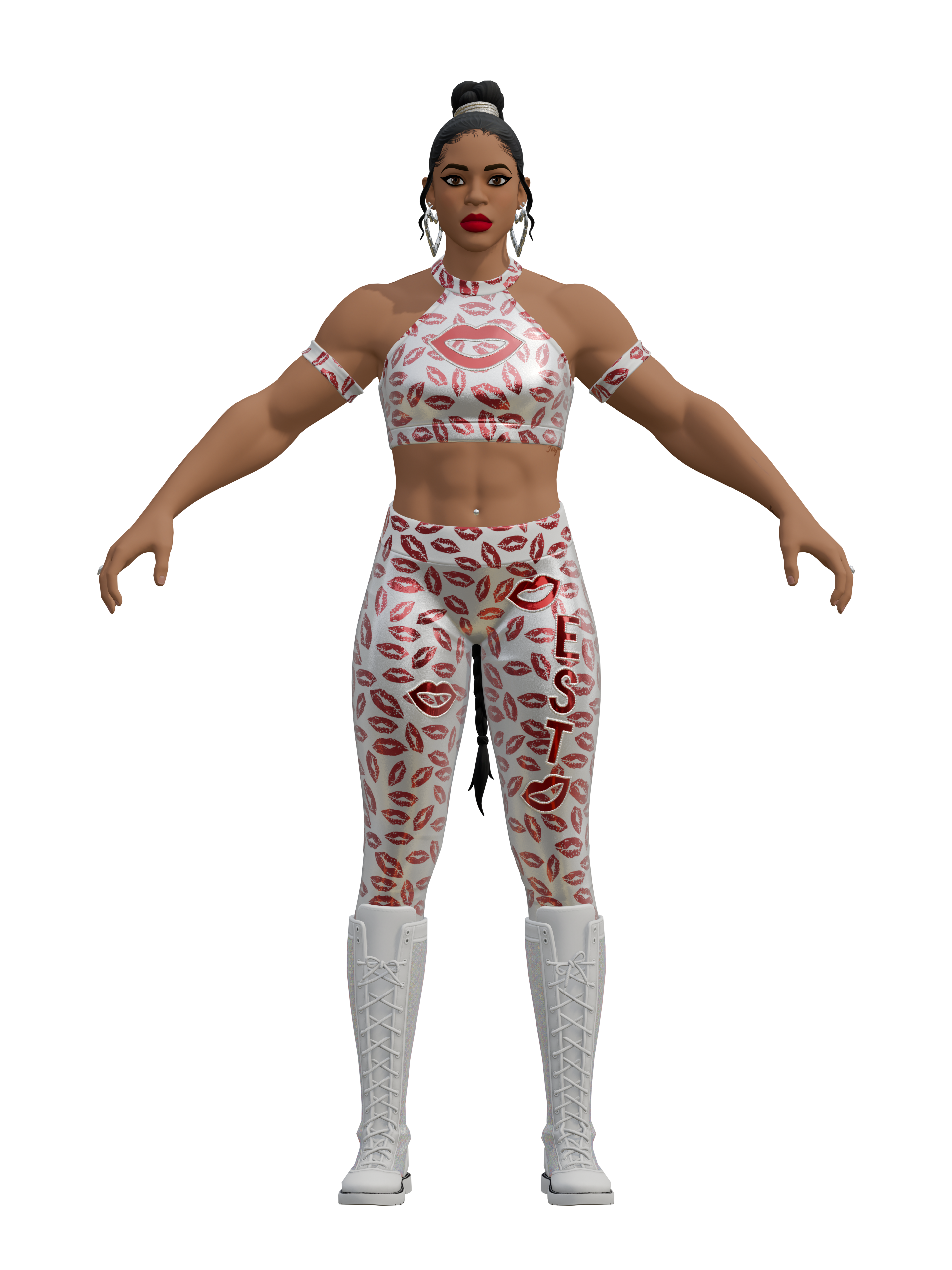 Bianca Belair, render 4K transparente