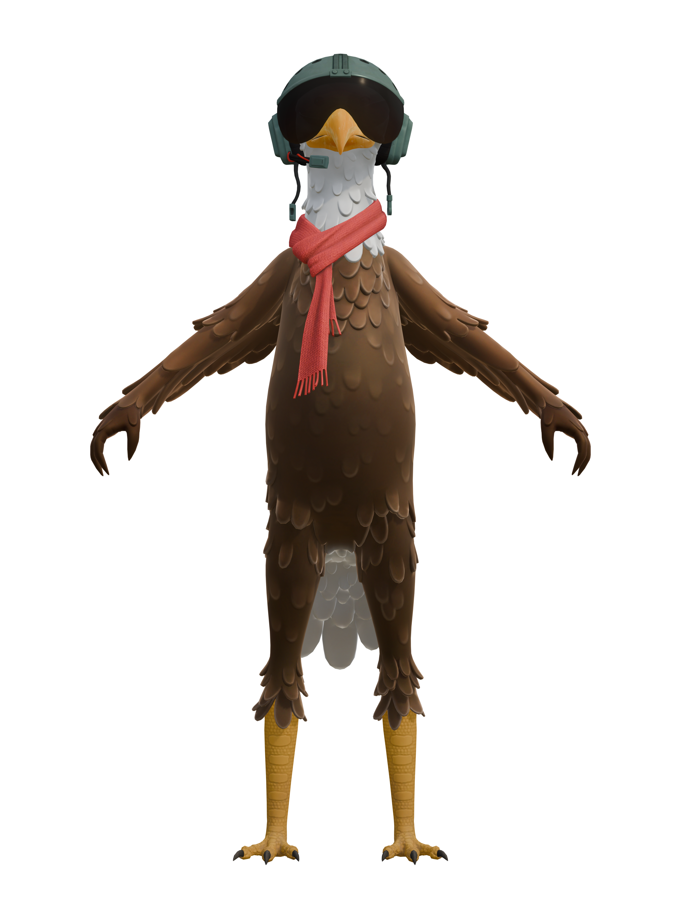 Capitaine Pygargue, rendu 4K transparent
