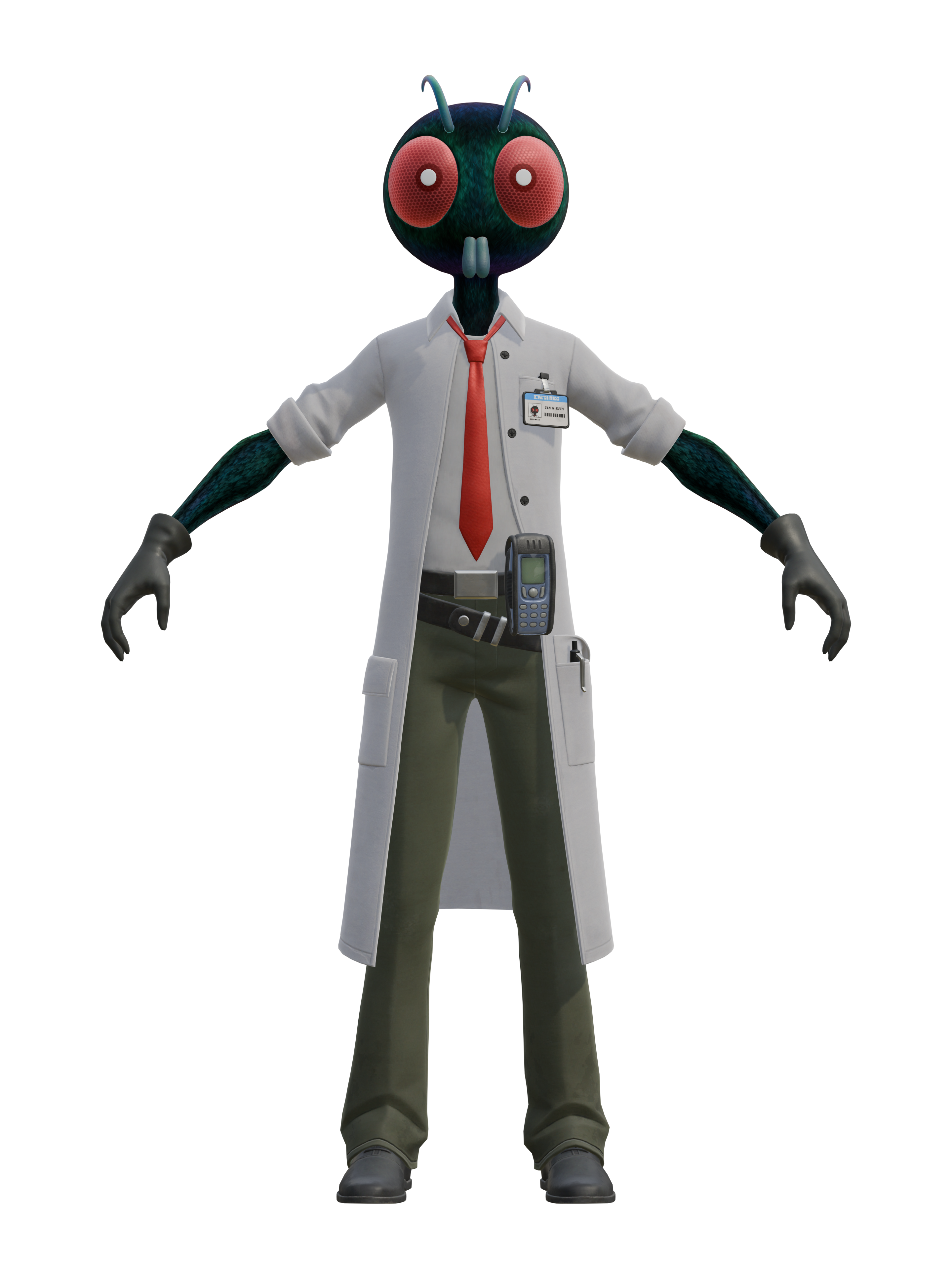 Dr. Theodor Fliegenstein, transparenter 4K-Render