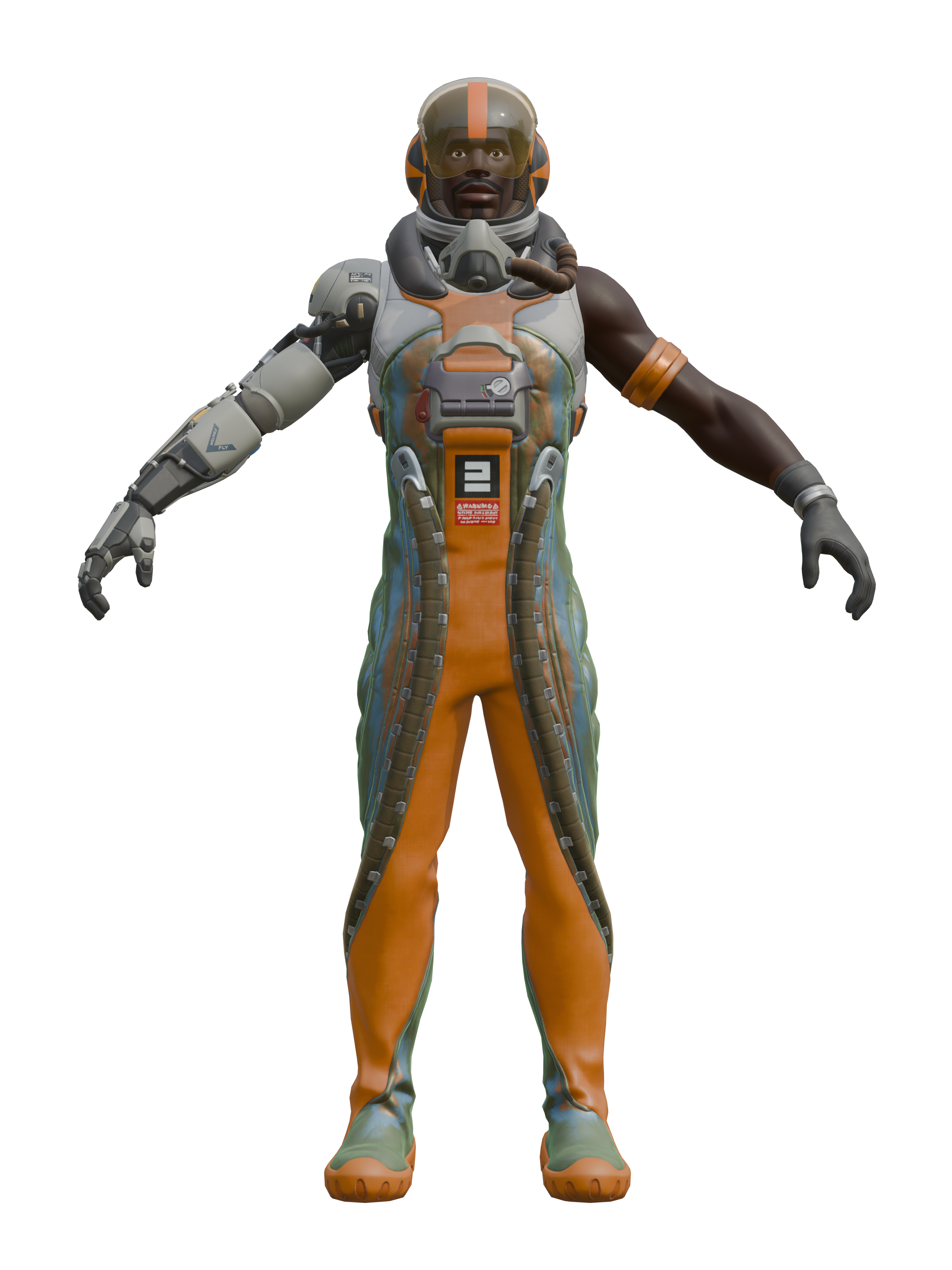Kybernetik-Bomber, transparenter 4K-Render