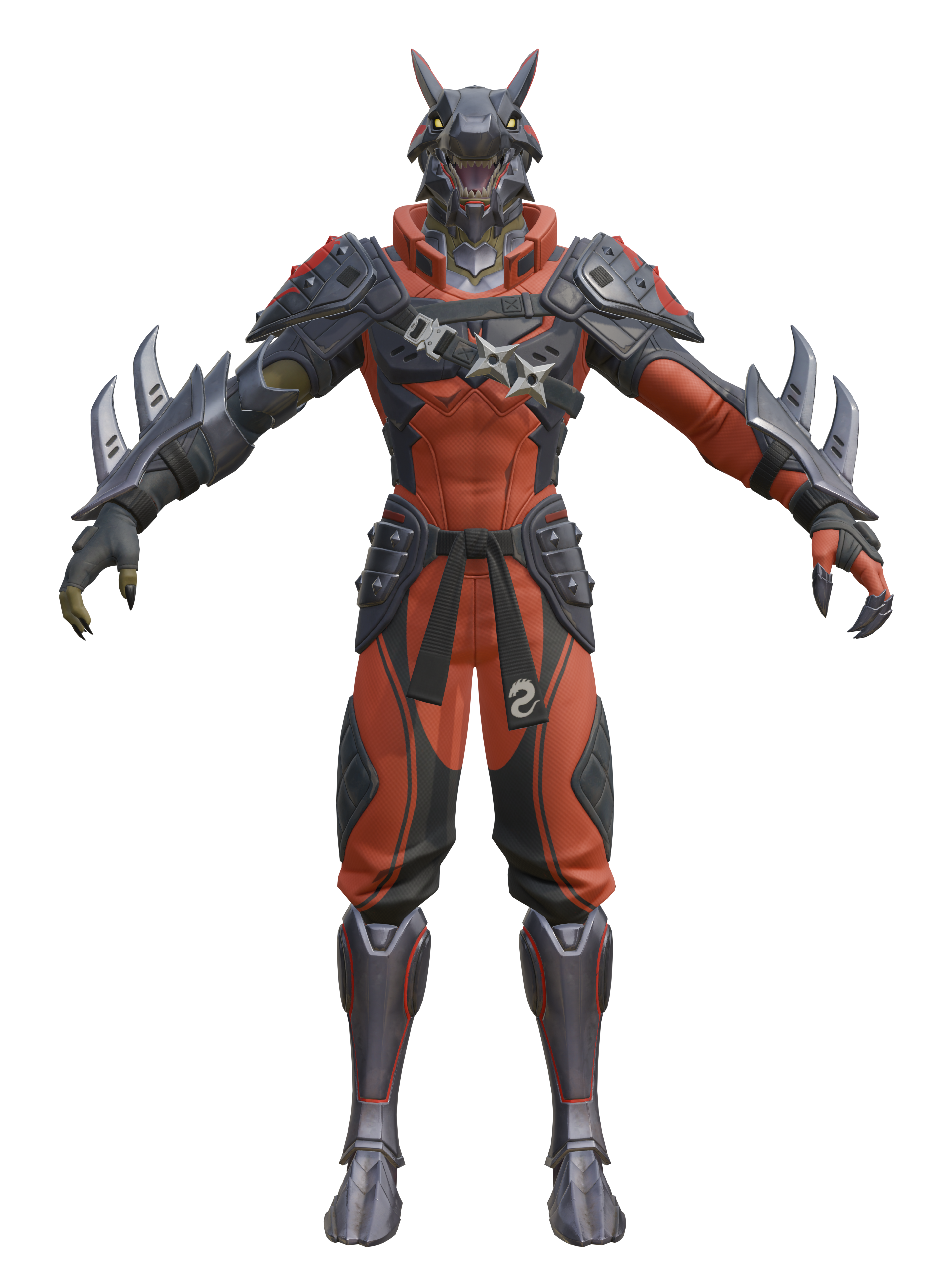 Drachen-Stahl-Hybrid, transparenter 4K-Render