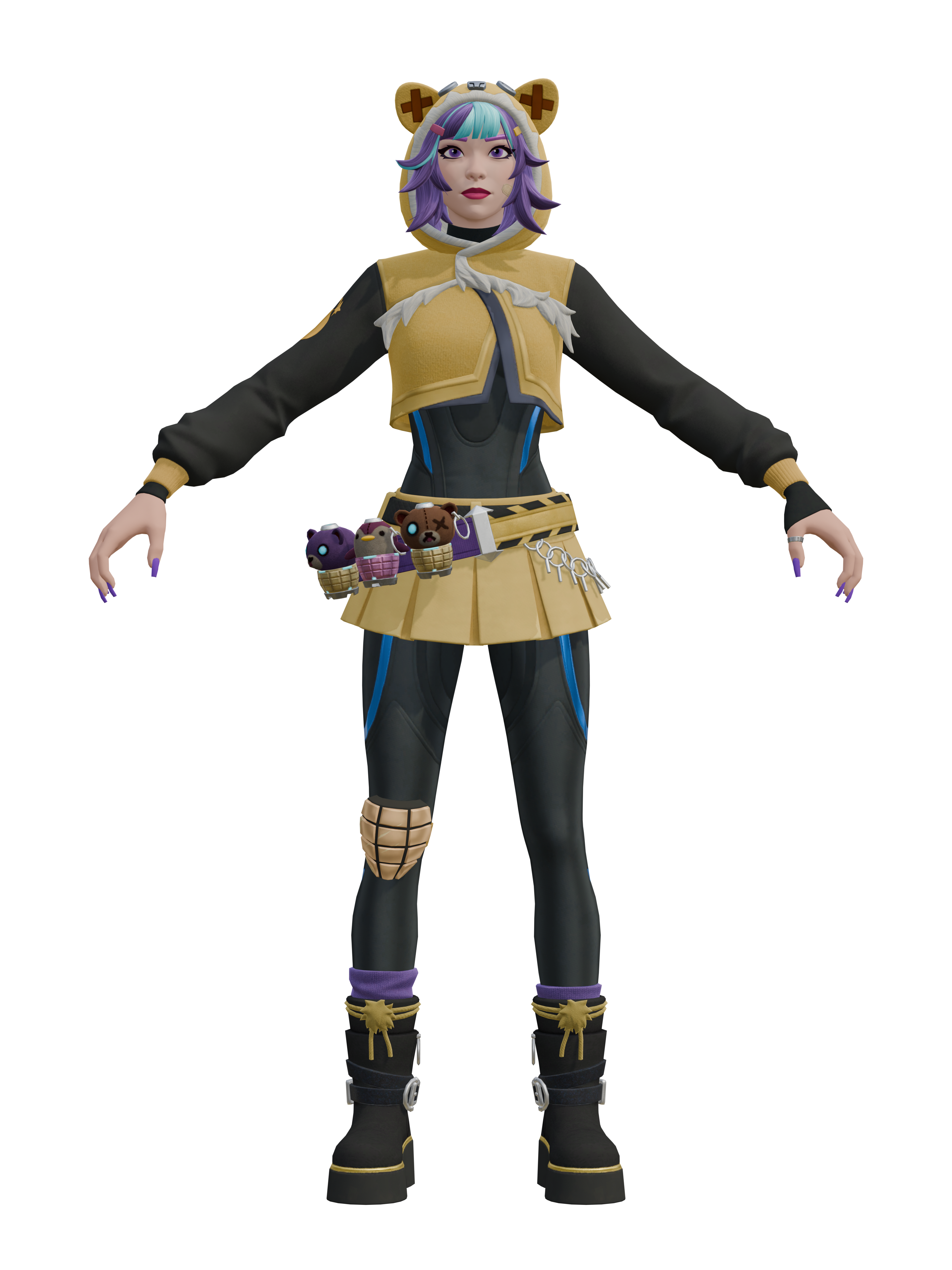 Oursonne, rendu 4K transparent