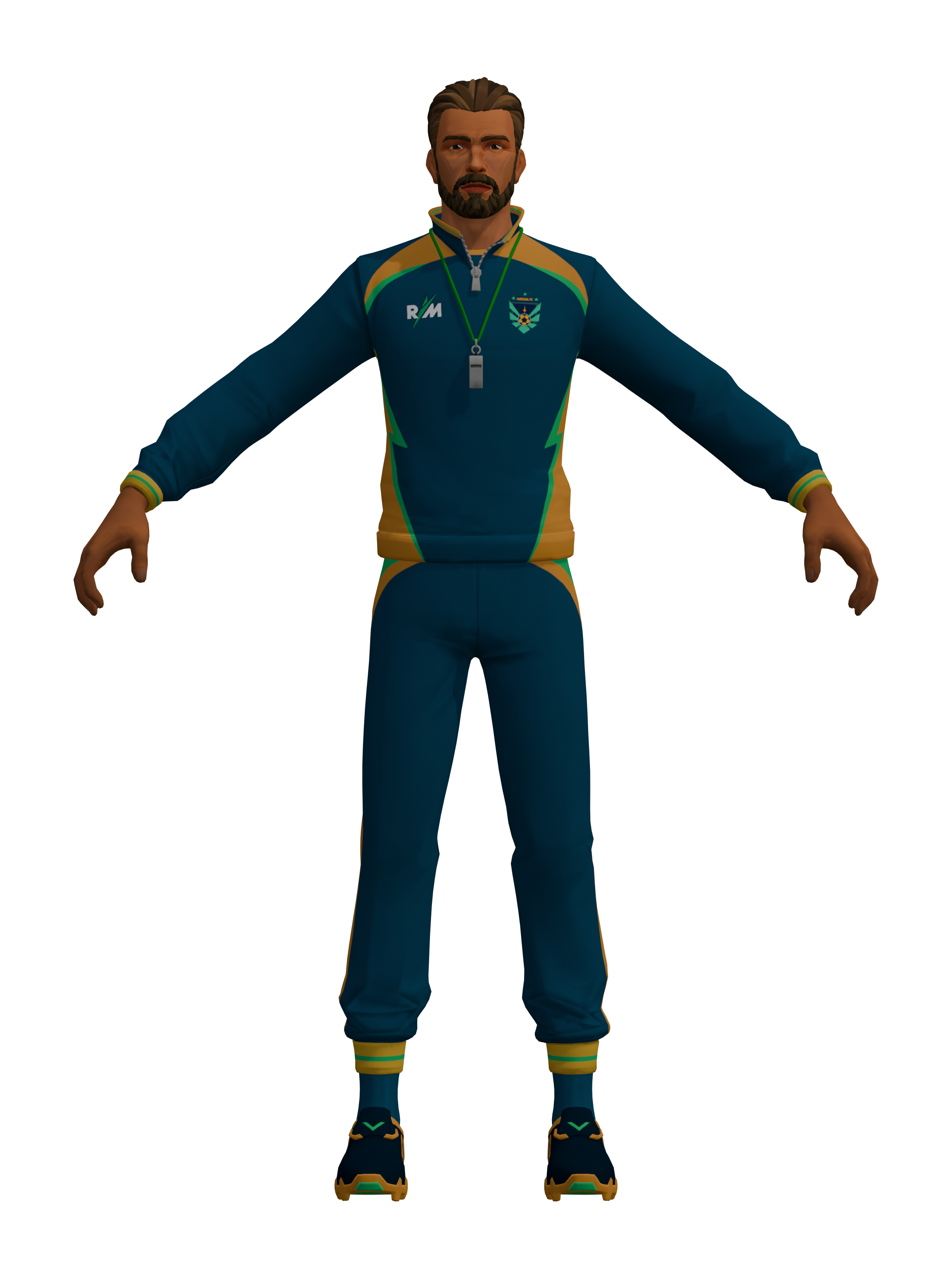 Entrenador Gabi, render 4K transparente