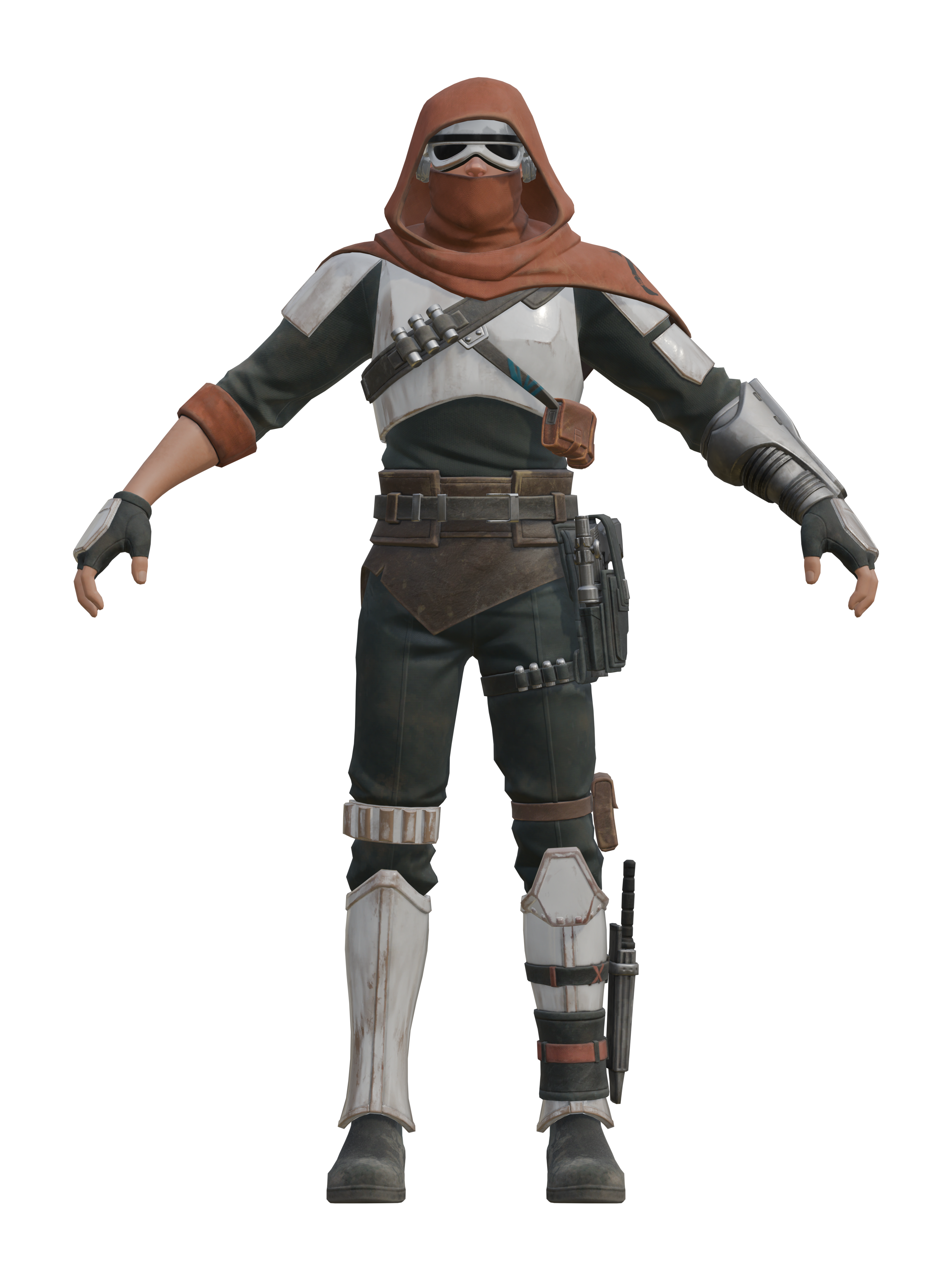 Trooper parjure, rendu 4K transparent