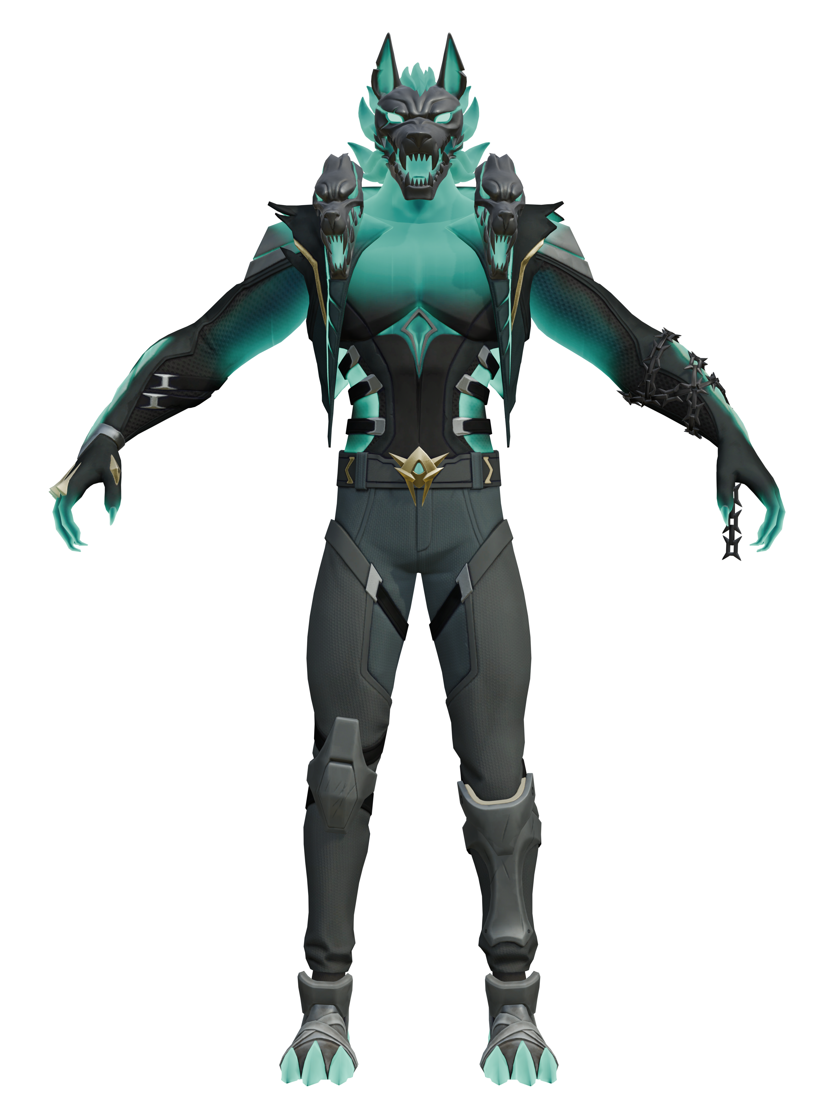 Cerbero, render 4K transparente