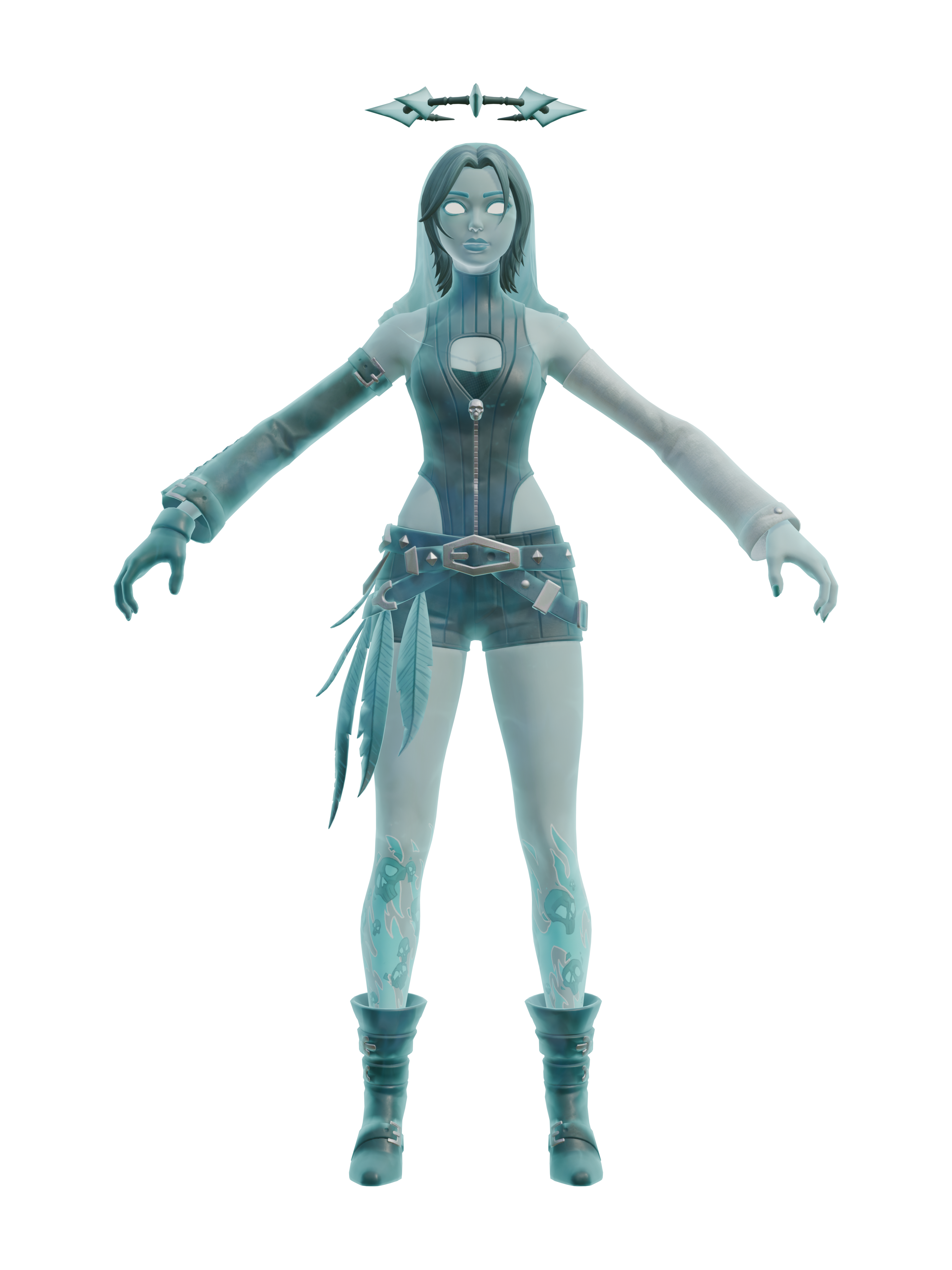 Thana la Espectral, render 4K transparente