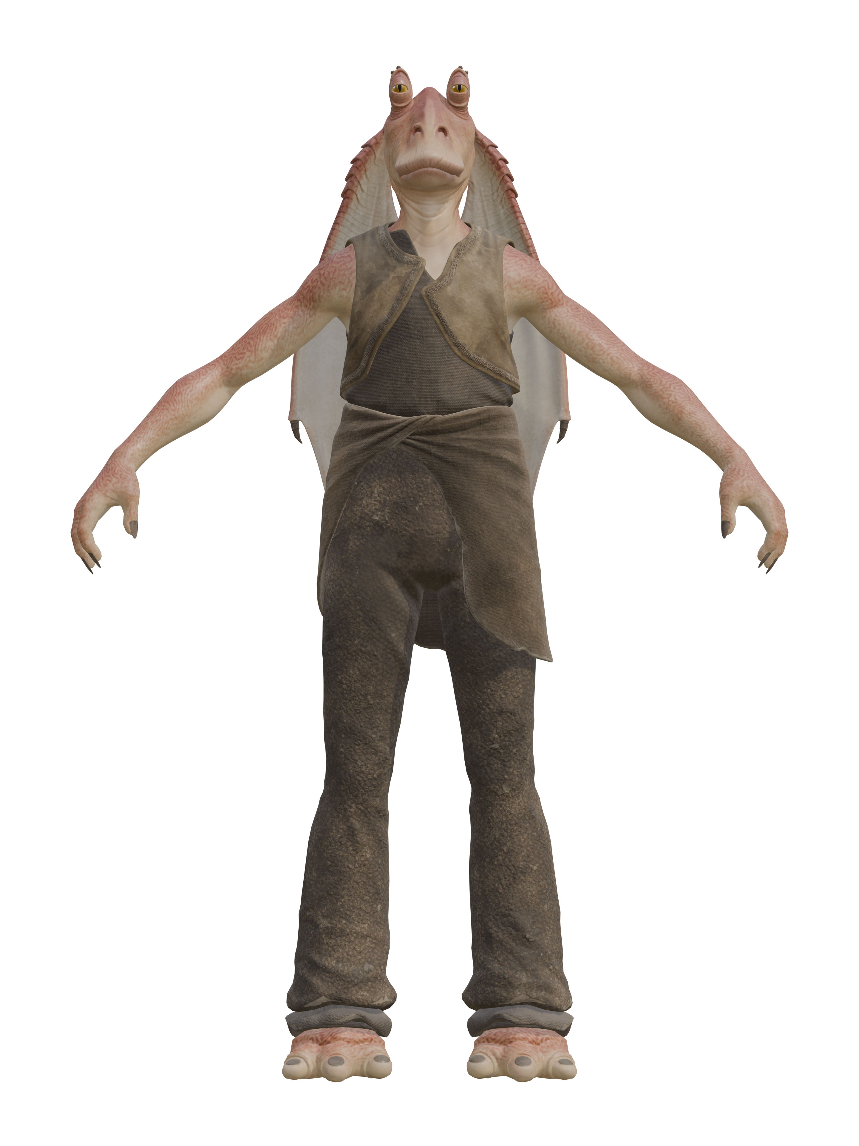 Jar Jar Binks, render 4K transparente