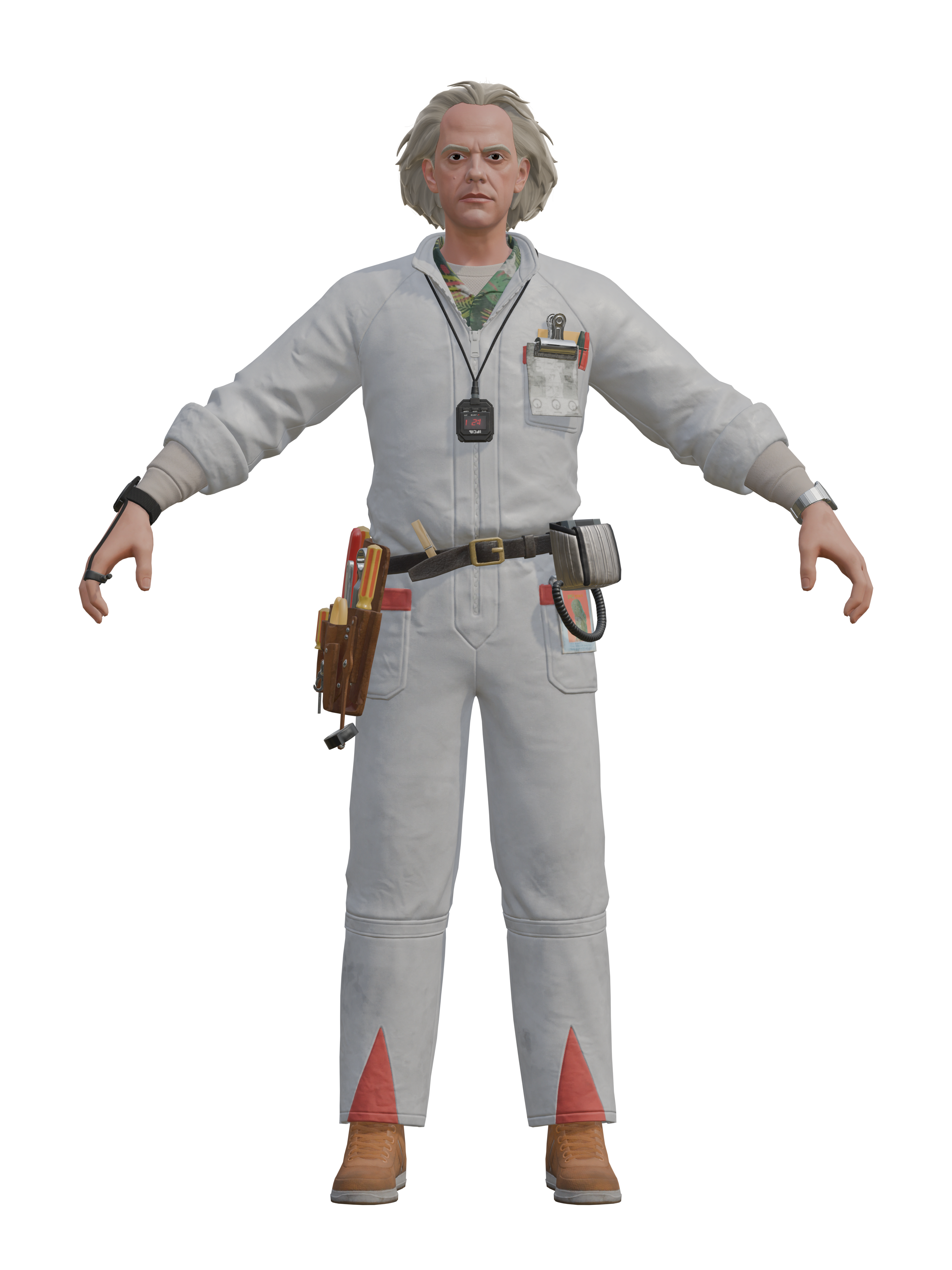 Doutor Brown, render 4K transparente