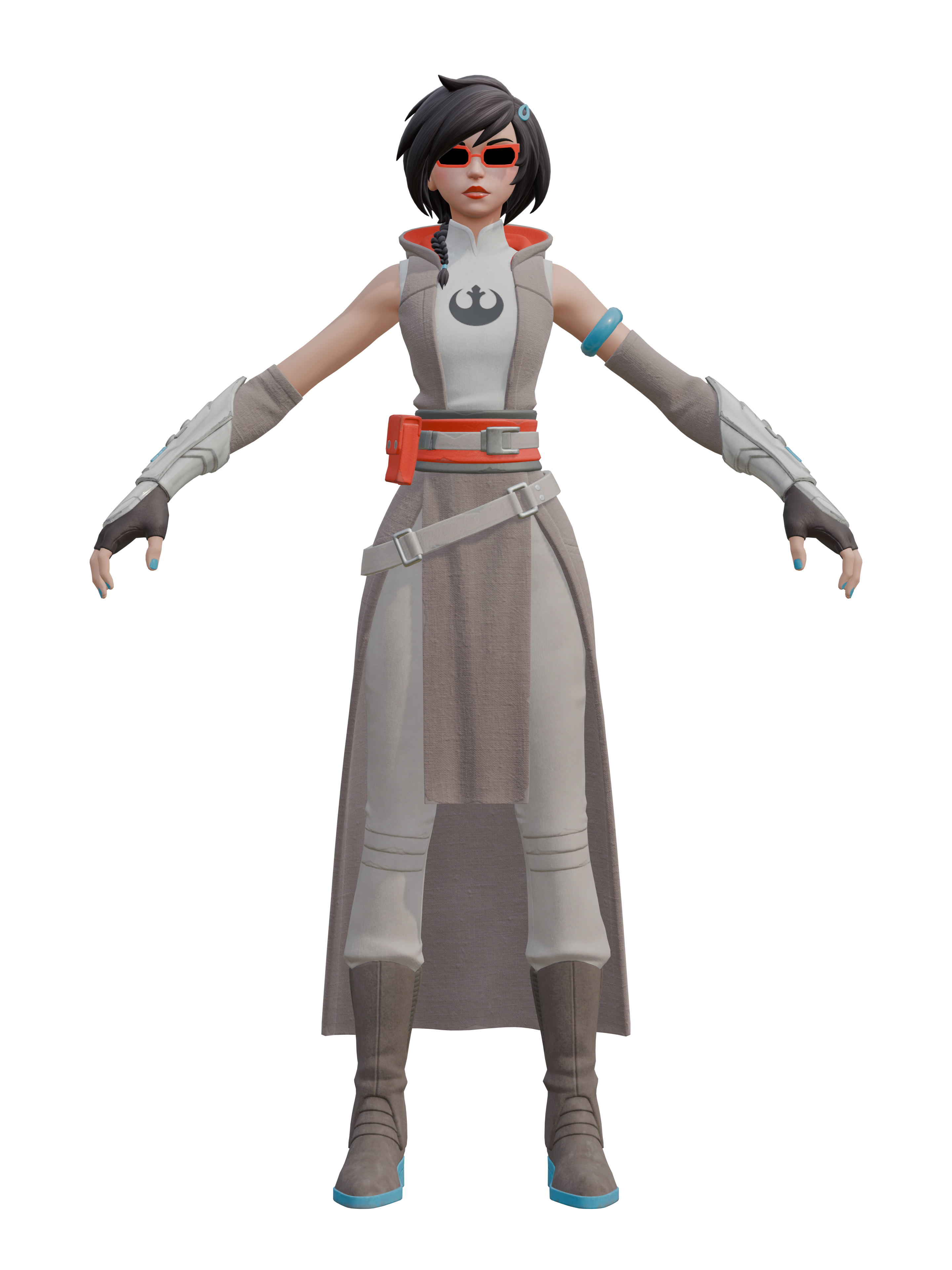 Schülerin Evie, transparenter 4K-Render