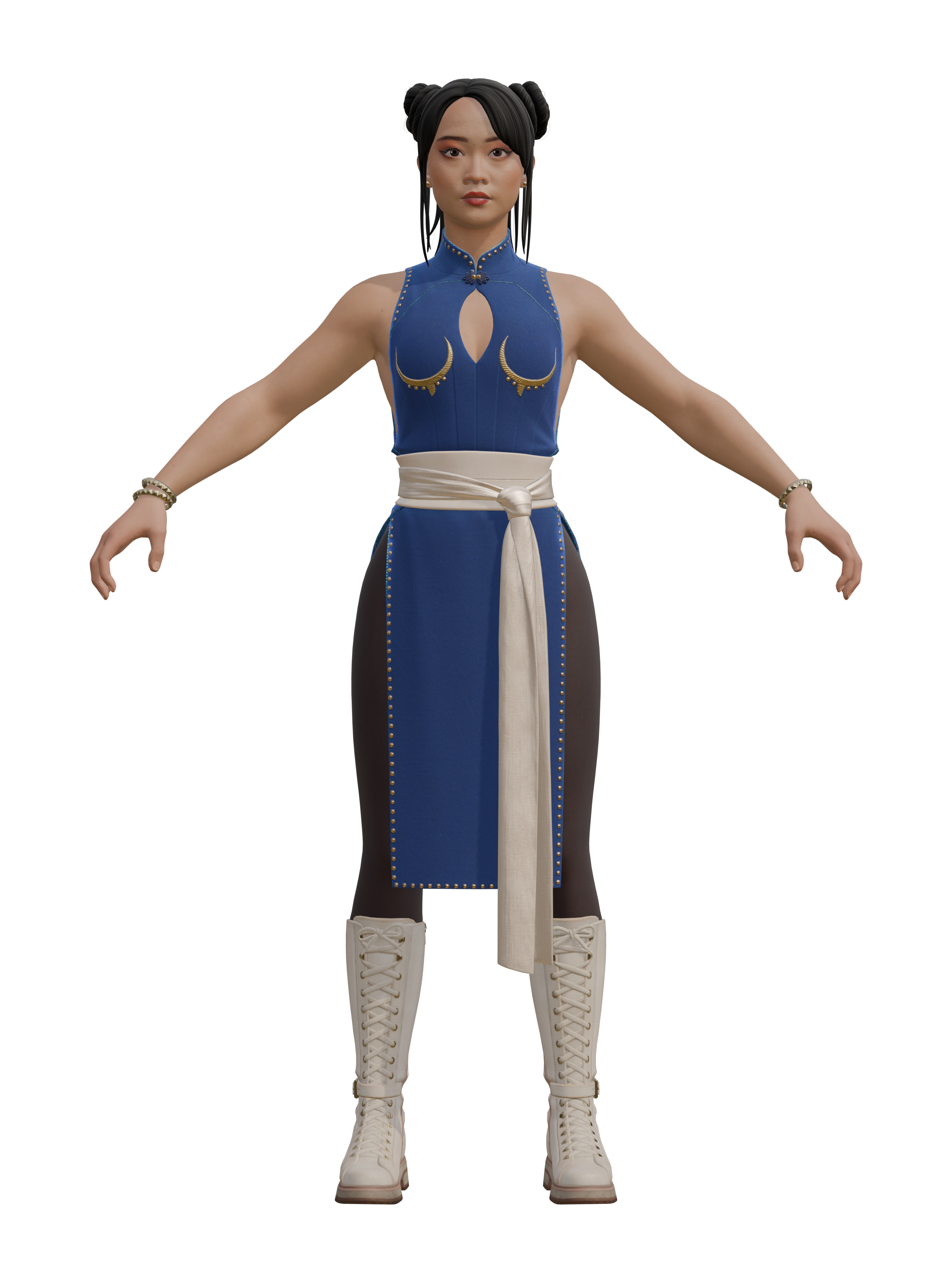 Chun-Li (Street Fighter 2026), transparenter 4K-Render