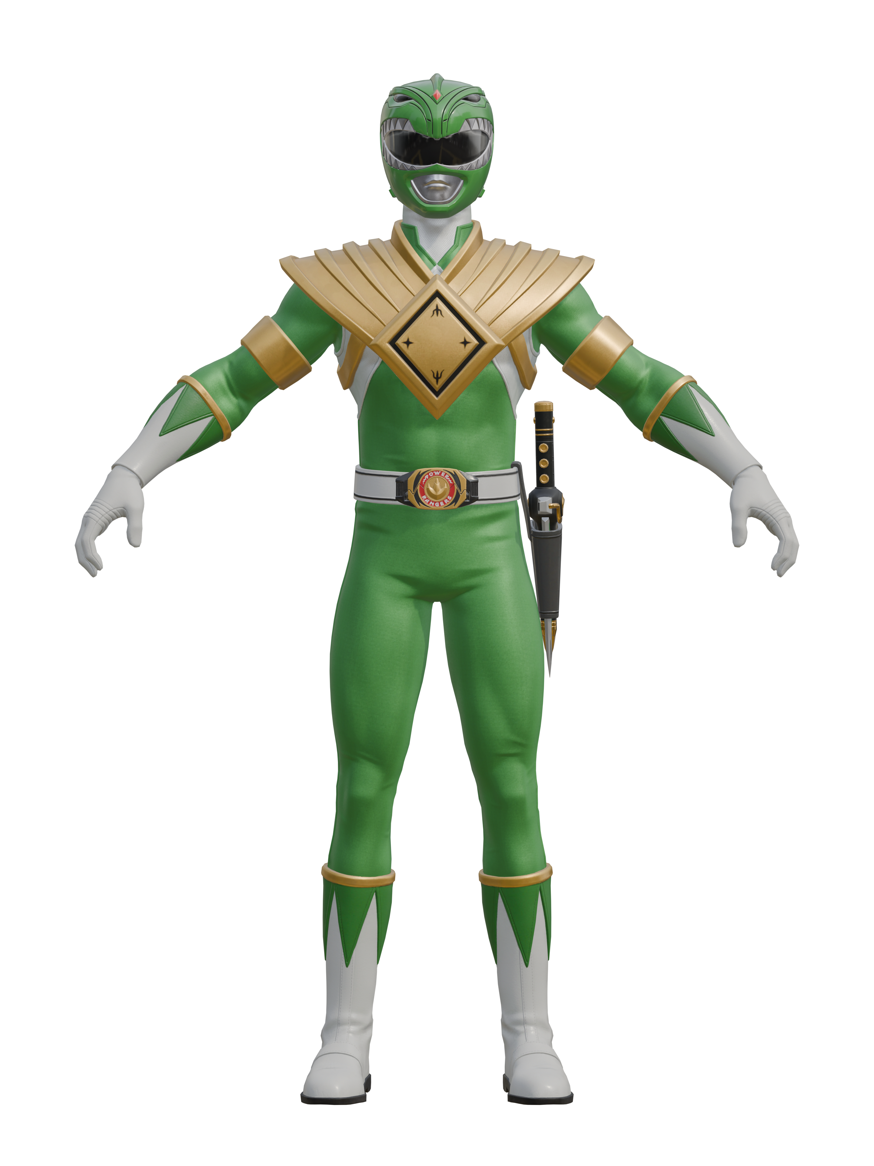 Ranger vert, rendu 4K transparent
